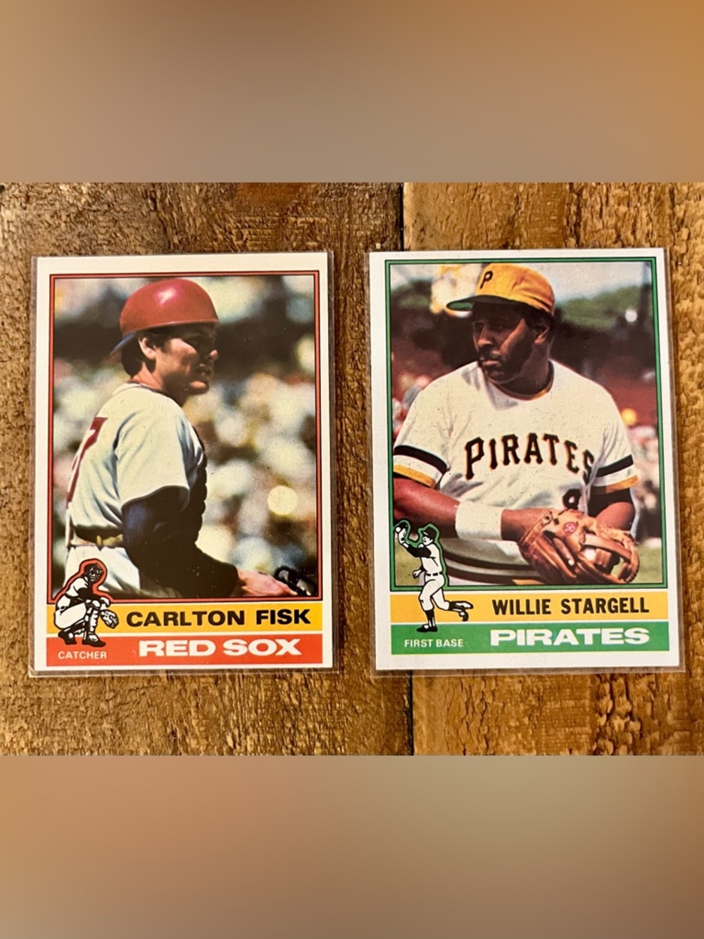 Topps Vintage 1976 Baseball Hall of Famers Carlton Fisk & Willie Stargell